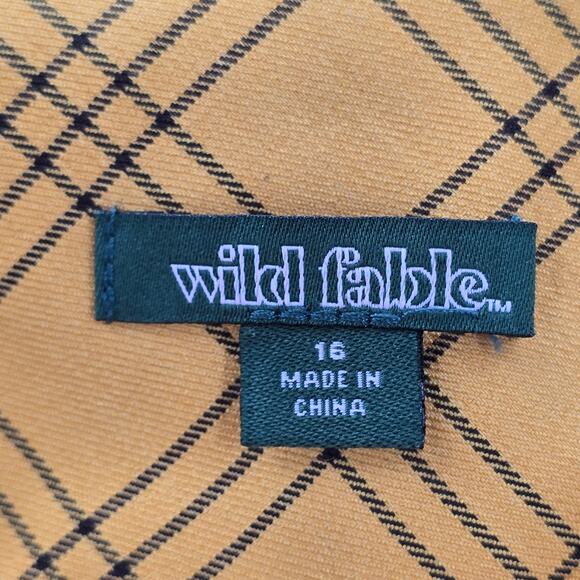 Wild Fable Yellow Plaid Straight Boho Flare Wide Leg Dress Bottom Pants Plus 16 - Picture 7 of 8